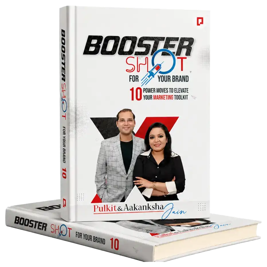 A transparent-background book dummy of Booster Shot for Your Brand.