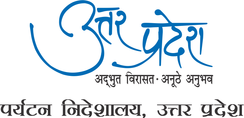 Uttar Pradesh Tourism logo.