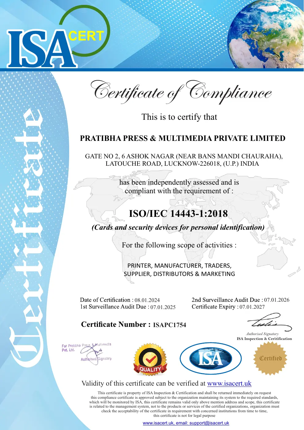 PPML ISO/IEC 14443-1:2018 certificate