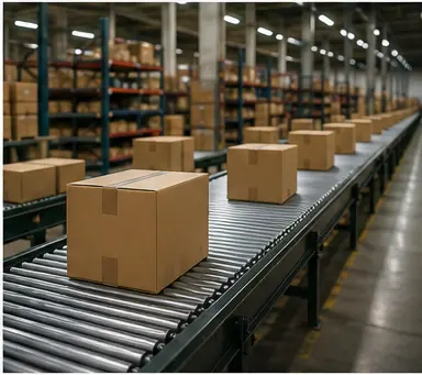 Illustrative view of e-commerce fulfilment and parcels.