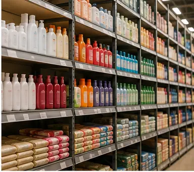 Illustrative view of unbranded fast-moving consumer goods.