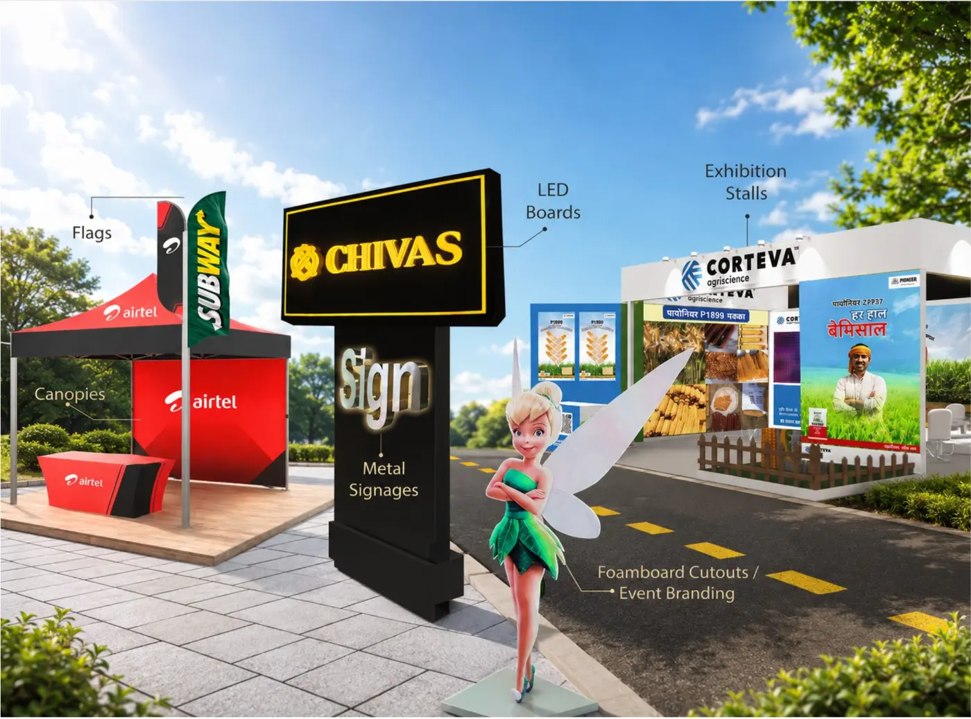 Large-format event and environment branding produced by PPML.